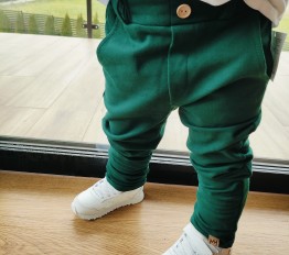 Spodnie wizytowe z dzianiny LACOSTE butelkowa zieleń MIMI