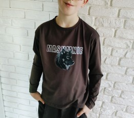 MashMnie With Wolves Drop 3 Longsleeve brązowy