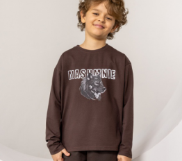 MashMnie With Wolves Drop 3 Longsleeve brązowy