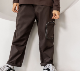 MashMnie With Wolves Drop 3 spodnie tkanina brązowe