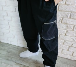 MashMnie With Wolves Drop 3 spodnie tkanina czarne