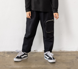 MashMnie With Wolves Drop 3 spodnie tkanina czarne