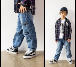 MashMnie With Wolves Drop 3 Spodnie jeansowe niebieskie