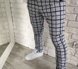 All For Kids spodnie eleganckie Szaro-granatowa krata