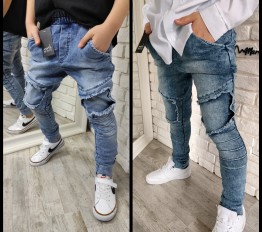 MashMnie SPODNIE jeansowe acid niebieskie