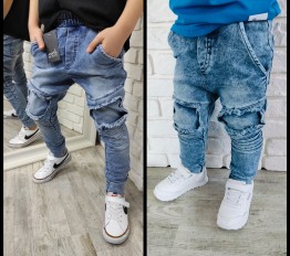 MashMnie SPODNIE jeansowe acid niebieskie