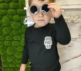 Bluzka Long z haftowaną naszywką z logo Despacito czarny