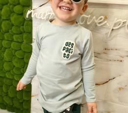 Bluzka Long z haftowaną naszywką z logo Despacito mint