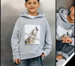 MashMnie Shadow Wolf Drop 1 bluza z kapturem szara