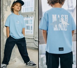 MashMnie Shadow Wolf Drop 1 T-Shirt over niebieski