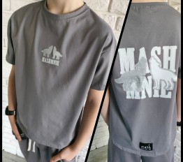 MashMnie Shadow Wolf Drop 1 T-Shirt over szary