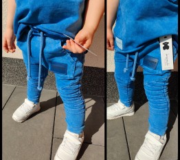 Spodnie Despacito dekatyzowane przeszycia Classic niebieskie