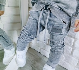 Spodnie Despacito dekatyzowane przeszycia Classic szare