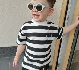 T-shirt 'stripes' z logo 'despacito' czarny