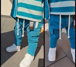 Bawełniane spodnie Despacito bojówki z gumką w nogawce hydro