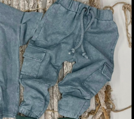 Spodnie Despacito dekatyzowane bojówki z gumka w nogawce - efekt vintage mineralny