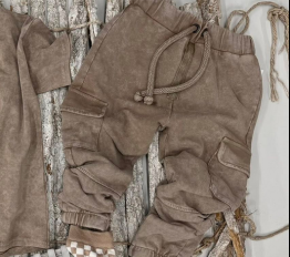 Spodnie Despacito dekatyzowane bojówki z gumka w nogawce - efekt vintage beż