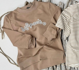 Bluza przez głowę z nadrukiem z logo 'despacito' beż