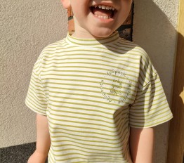 T-shirt 'stripes' z logo 'despacito' limonka