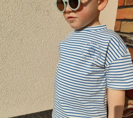 T-shirt 'stripes' z logo 'despacito' niebieski