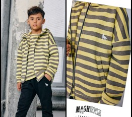 MashMnie Shadow Wolf Drop 2 Bluza rozpinana żółta w paski