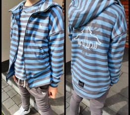 MashMnie Shadow Wolf Drop 2 Bluza Rozpinana niebieska w paski