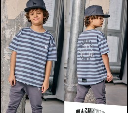 MashMnie Shadow Wolf Drop 2 T-Shirt niebieski w paski