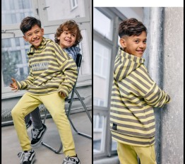 MashMnie Shadow Wolf Drop 2 Bluza z kapturem żółta w paski