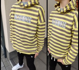 MashMnie Shadow Wolf Drop 2 Bluza z kapturem żółta w paski