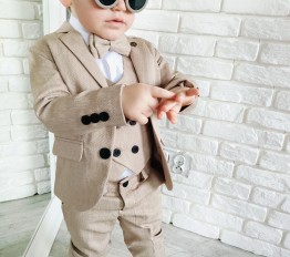 Garnitur 5 części ciemno beżowy 