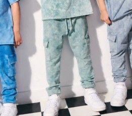 Spodnie Despacito dekatyzowane jogger z efektem Off-White zielone