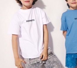 Bawełniany T-shirt z wypukłym logo biały