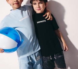 Bawełniany T-shirt z wypukłym logo czarny