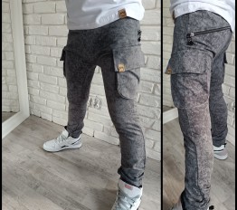 Bojówki dekatyzowane dresówka szarość Mimi