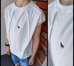 MashMnie Shadow Wolf Drop 3 T-SHIRT Z PRZESZYCIAMI MASHMNIE BIAŁY