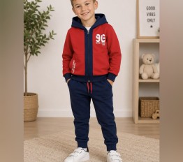 Komplet 96 czerwono granatowy