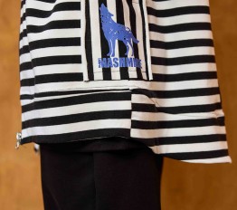 MashMnie rozpinana bluza wolf w paski czarno-białe