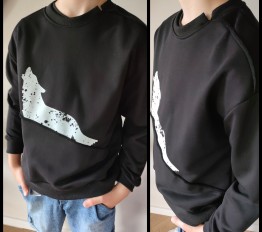 MashMnie bluza wolf z przecięciem czarna