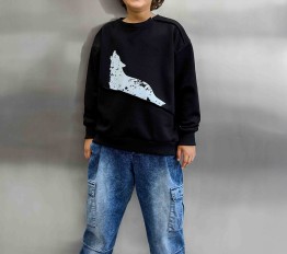 MashMnie bluza wolf z przecięciem czarna