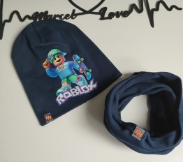 Komplet Roblox czapka plus komin granat