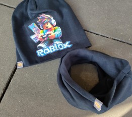 Komplet Roblox czapka plus komin granat atrament