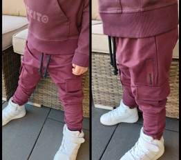 Spodnie Despacito bawełniane Cargo burgund