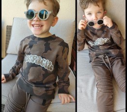 Bluza Despacito dekatyzowana batik camo brąz