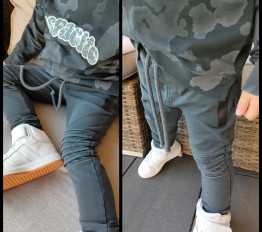 Spodnie Despacito dekatyzowane Weiss z przeszyciami denim