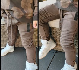 Spodnie Despacito dekatyzowane Weiss z przeszyciami brąz