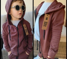 Bluza Despacito bawełniana na zamek cocoa dust