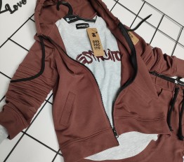 Bluza Despacito bawełniana na zamek cocoa dust
