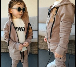 Bluza Despacito bawełniana na zamek latte