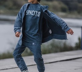 Spodnie Despacito dekatyzowane przeszycia Classic mineral
