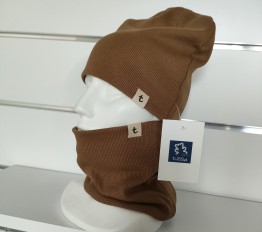 Czapka + komin TUSS brąz camel
